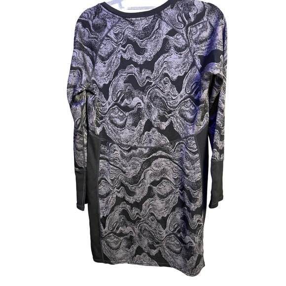 Smartwool Merino Sport 250 Long Sleeve Dress Black Grey Swirl Print M - Picture 3 of 4
